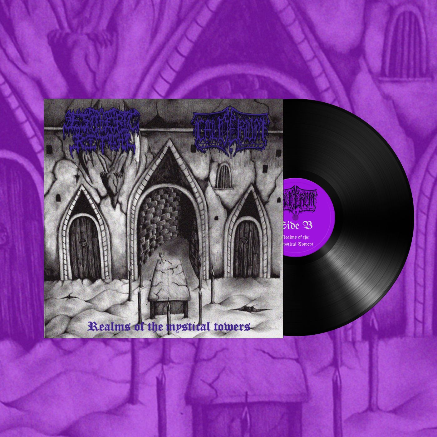 ESCR-LP002: Calderum (ES) / Esoteric Ritual (Swe) "Realms of the Mystical Towers" - 12" LP