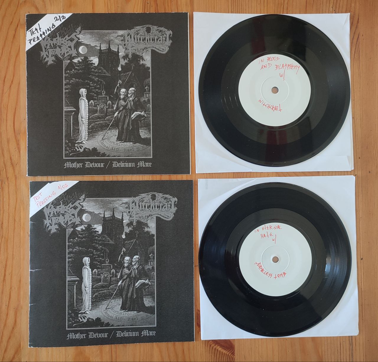 TEST PRESSING: Nameless Tomb (Ger) / Witchcraft (Fin) - 7" split *LIMITED TO 2 COPIES*