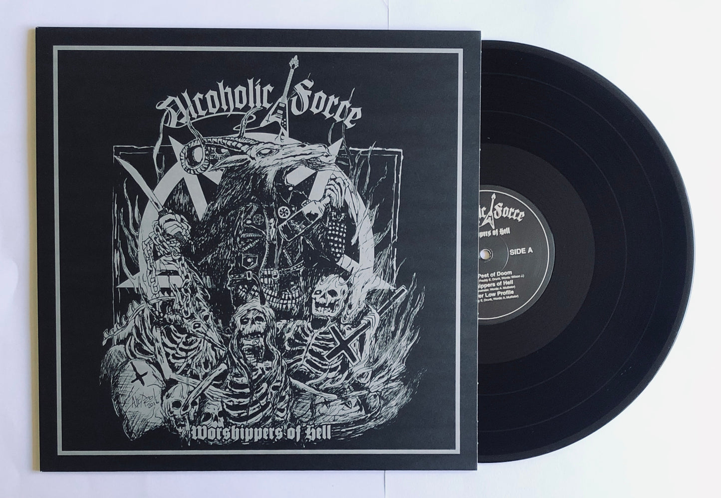 Alcoholic Force (Col) "Worshippers of Hell" - 12" LP + CD