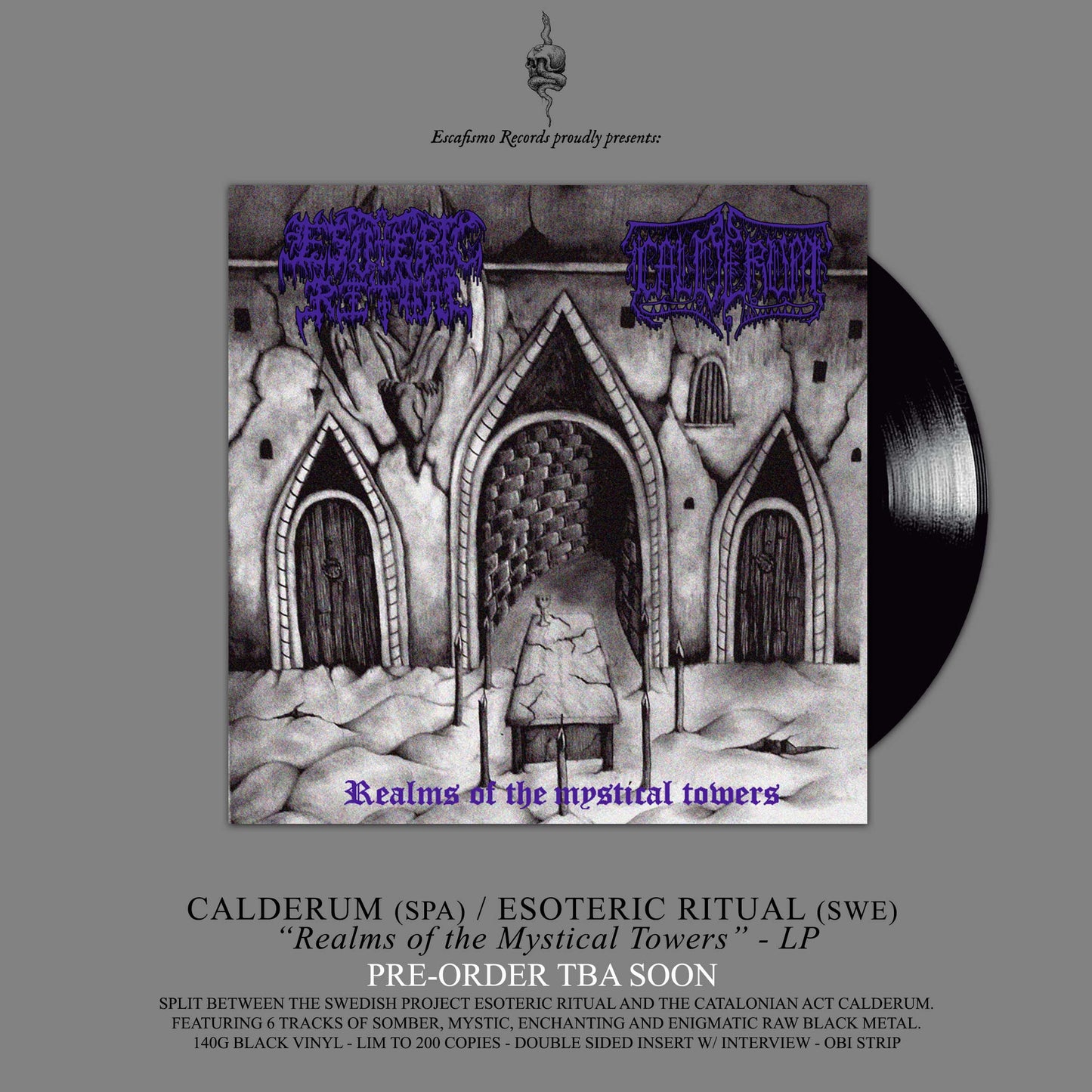 ESCR-LP002: Calderum (ES) / Esoteric Ritual (Swe) "Realms of the Mystical Towers" - 12" LP