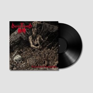 A Black Death metal vinyl with and angel demon on the cover