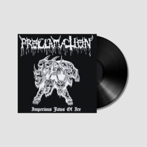 Black Death metal vinyl with black and white cover