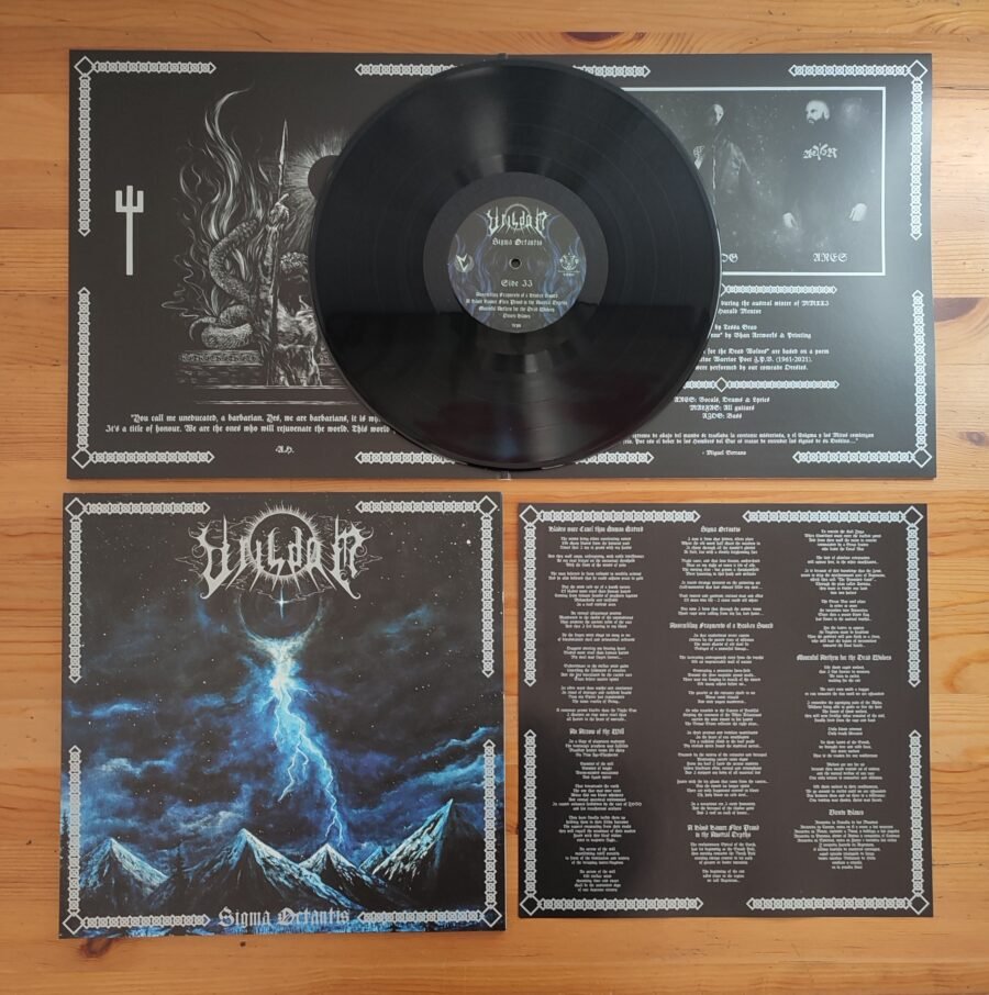 Black vinyl with blue cover of black metal